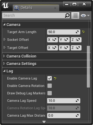 Spring Arm Settings